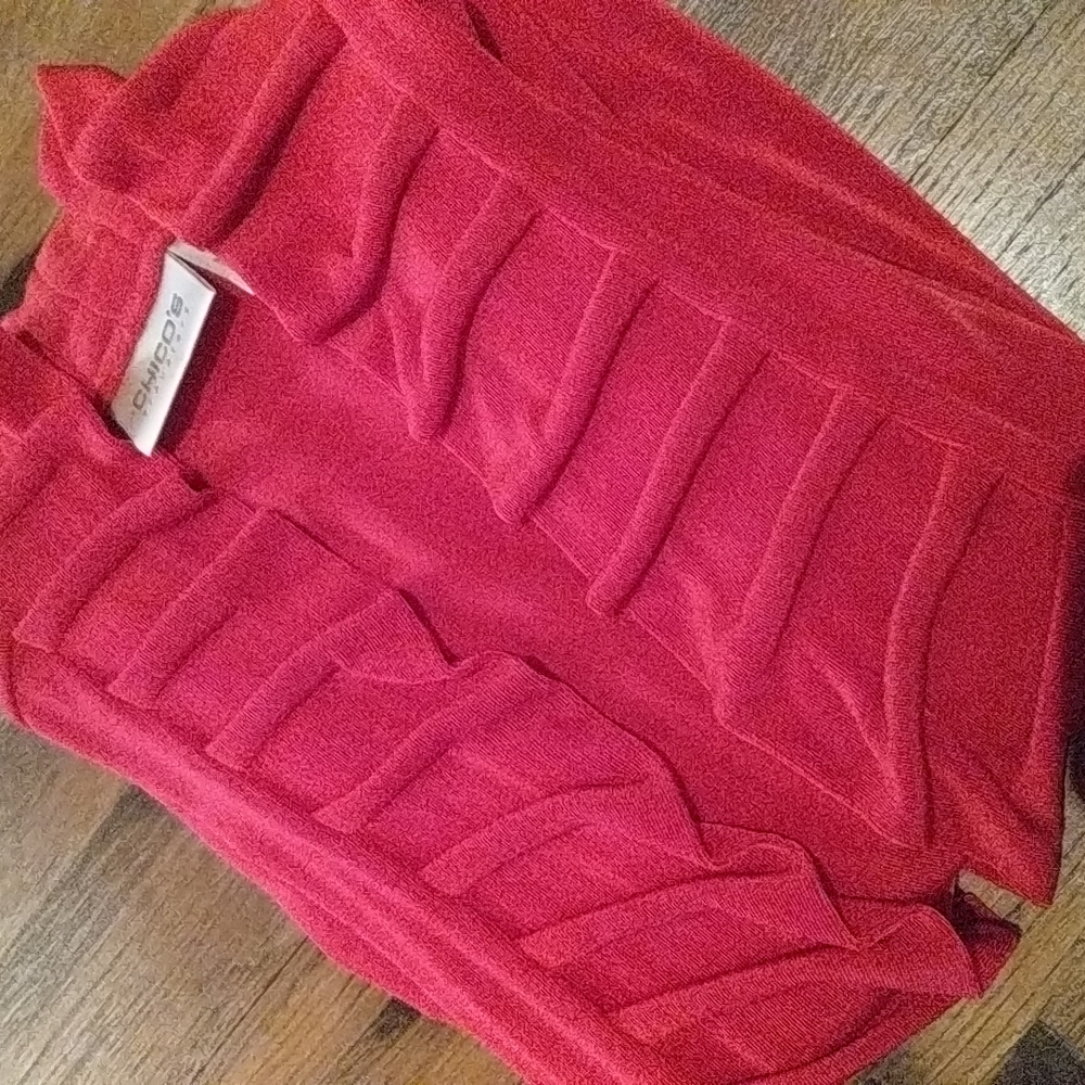 Chico's Amazing Red Cardigan! Sz 1 (L)